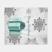 ティール（緑がかった色）クリスマスギフトホリデーフリースブランケット フリースブランケット (正面(横))