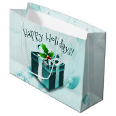 ティール（緑がかった色）クリスマスギフトボックス抱き枕 ラージペーパーバッグ (正面アングル)