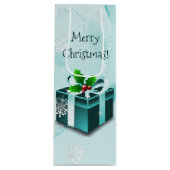 ティール（緑がかった色）クリスマスギフトワイン抱き枕 ワインギフトバッグ (正面)