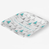 ティール（緑がかった色）クリスマスツリーパターン#5 ID1009 ペーパープレート (傾斜あり)