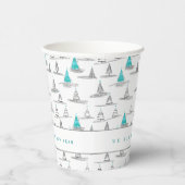 ティール(緑がかった色)クリスマスツリーパターン#5 ID1009 紙コップ (右)