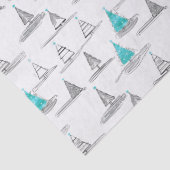 ティール（緑がかった色）クリスマスツリーパターン#5 ID1009 薄葉紙 (詳細)