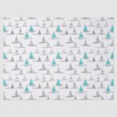 ティール（緑がかった色）クリスマスツリーパターン#5 ID1009 薄葉紙 (正面)