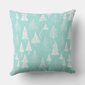 ティール(緑がかった色)クリスマスツリーパターン#6 ID1009 クッション (裏面)
