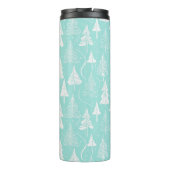 ティール（緑がかった色）クリスマスツリーパターン#6 ID1009 タンブラー (裏面)