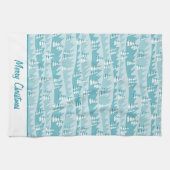 ティール（緑がかった色）クリスマスツリー キッチンタオル