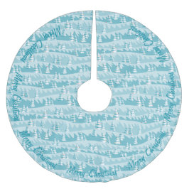 ティール（緑がかった色）クリスマスツリー ブラッシュドポリエステルツリースカート