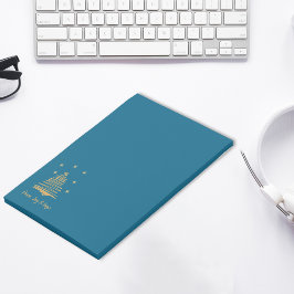 ティール（緑がかった色）クリスマス金ゴールドツリーピースジョイ企業のープ ポストイット