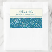 ティール（緑がかった色）クリームサンキューユー結婚式の引き出物ラベル 長方形シール (バッグ)