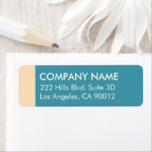 ティール（緑がかった色）クリーム色ブロックモダン ラベル (インサイチュ)