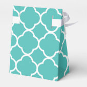 ティール（緑がかった色）クローバーパターン フェイバーボックス (裏面サイド)