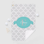 ティール（緑がかった色）クローバーパーソナライズされたゴルフタオル ゴルフタオル (インサイチュ)