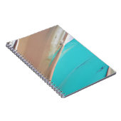 ティール（緑がかった色）クローム抽象芸術レトロシャインノートブック ノートブック (右側)