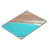 ティール（緑がかった色）クローム抽象芸術レトロシャインノートブック ノートブック (左側)