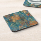 ティール（緑がかった色）クーパーパティーナ コースター (左側)