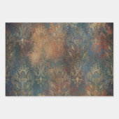 ティール（緑がかった色）クーパーパティーナ ラッピングペーパーシート (正面3)