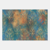 ティール（緑がかった色）クーパーパティーナ ラッピングペーパーシート (正面2)