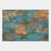 ティール（緑がかった色）クーパーパティーナ ラッピングペーパーシート (正面)