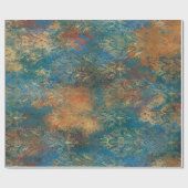 ティール（緑がかった色）クーパーパティーナ ラッピングペーパー (フラット)