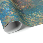 ティール（緑がかった色）クーパーパティーナ ラッピングペーパー (ロールコーナー)