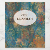 ティール（緑がかった色）クーパーパティーナ ワインラベル (シングルラベル)