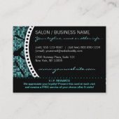 ティール(緑がかった色)クールグラムカスタムサロンロイヤリティパンチカード ロイヤリティカード (裏面)