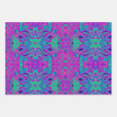 ティール（緑がかった色）クールピンクグリッターガール誕生日スライムパーティー ラッピングペーパーシート (正面)