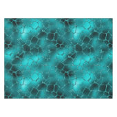 ティール（緑がかった色）ググラデーションラムグリッターキリン斑点パターン テーブルクロス (正面(横))