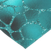 ティール（緑がかった色）ググラデーションラムグリッターキリン斑点パターン テーブルクロス (アングル)