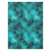 ティール（緑がかった色）ググラデーションラムグリッターキリン斑点パターン テーブルクロス (正面)