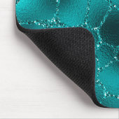 ティール（緑がかった色）ググラデーションラムグリッターキリン斑点パターン マウスパッド (コーナー)