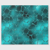 ティール（緑がかった色）ググラデーションラムグリッターキリン斑点パターン ラッピングペーパー (フラット)