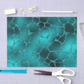 ティール（緑がかった色）ググラデーションラムグリッターキリン斑点パターン 薄葉紙 (クラフト)