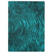 ティール（緑がかった色）ググラデーションラムグリッタートラストライプンパタン クリップボード (裏面)