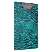 ティール（緑がかった色）ググラデーションラムグリッタートラストライプンパタン クリップボード (右)