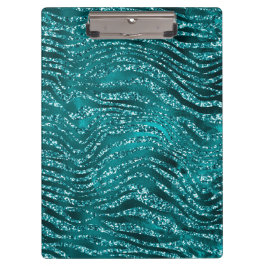 ティール（緑がかった色）ググラデーションラムグリッタートラストライプンパタン クリップボード