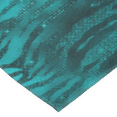 ティール（緑がかった色）ググラデーションラムグリッタートラストライプンパタン テーブルクロス (アングル)