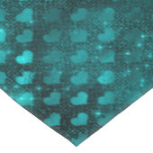 ティール（緑がかった色）ググラデーションラムグリッターハートパターン テーブルクロス (アングル)