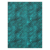 ティール（緑がかった色）ググラデーションラムグリッターハートパターン テーブルクロス (正面)