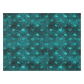 ティール（緑がかった色）ググラデーションラムグリッターユニコーン模様 テーブルクロス (正面(横))