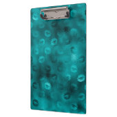 ティール(緑がかった色)ググラデーションラムグリッターリップパターン クリップボード (左)