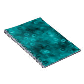 ティール（緑がかった色）ググラデーションラムグリッターリップパターン ノートブック (右側)