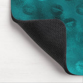 ティール（緑がかった色）ググラデーションラムグリッターリップパターン マウスパッド (コーナー)