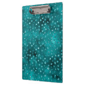 ティール（緑がかった色）ググラデーションラムグリッター水玉模様パターン クリップボード (左)
