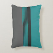 ティール(緑がかった色)グストライプリーン アクセントクッション (正面(垂直))