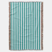 ティール(緑がかった色)グストライプリーン スローブランケット (正面縦)