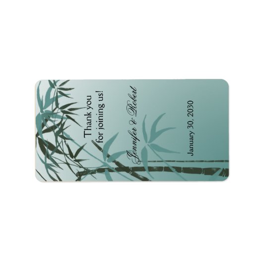 ティール（緑がかった色）グラディエント自然結婚竹のリップバルムラベ ラベル (正面)