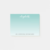 ティール(緑がかった色)グラデーションカスタムの手書き名で色を編集できる ポストイット (正面)