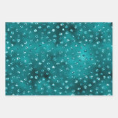 ティール（緑がかった色）グラデーショングラムハート、マーメイドはかりで測&ドット ラッピングペーパーシート (正面3)