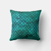 ティール（緑がかった色）グラデーショングラムマーメイドはかりで測パターン クッション (裏面)